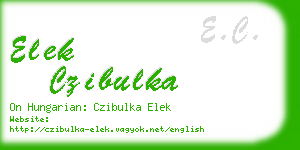 elek czibulka business card